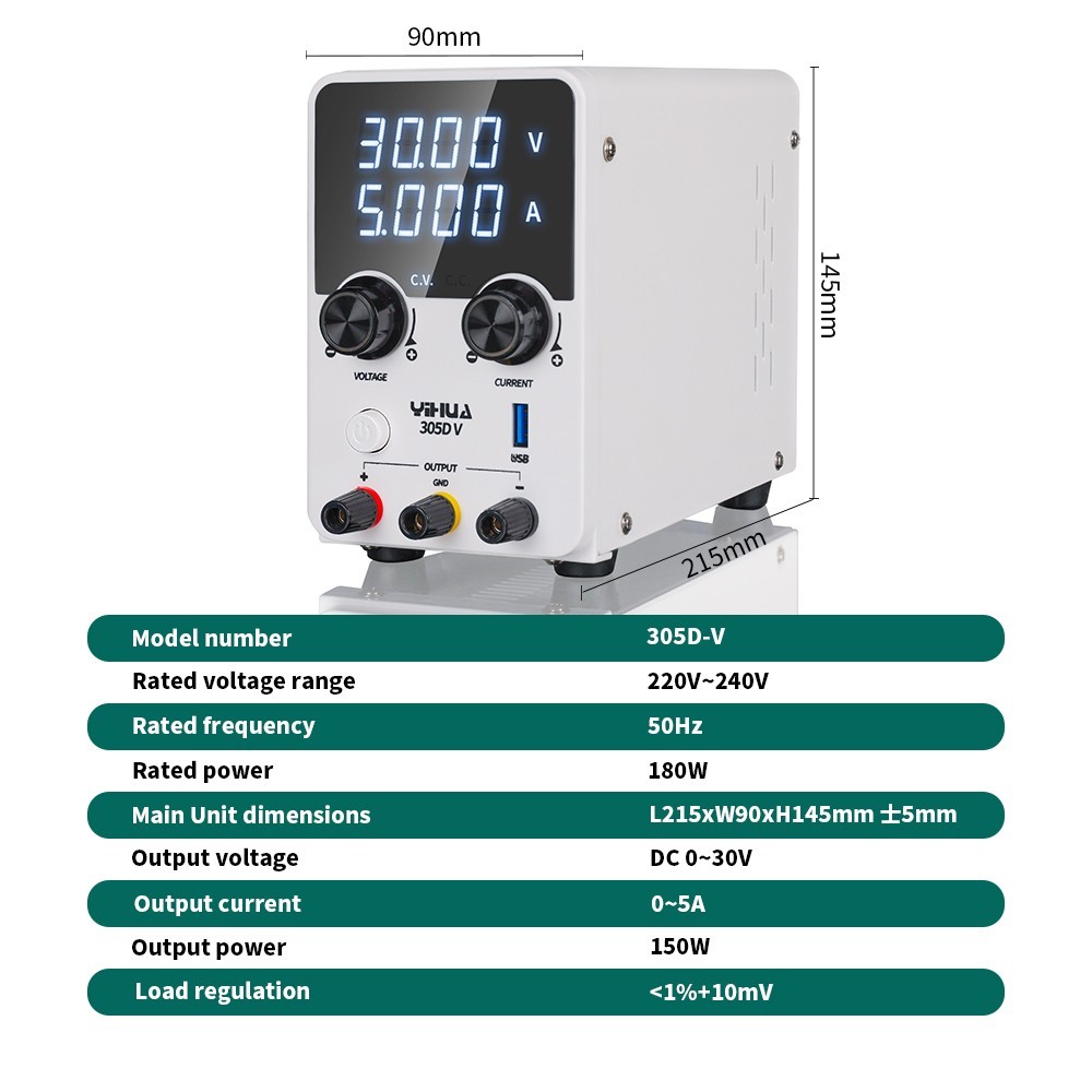 YIHUA 305D-V 180W 30V 5A DC Lab Power Supply Adjustable Voltage Regulator Repair