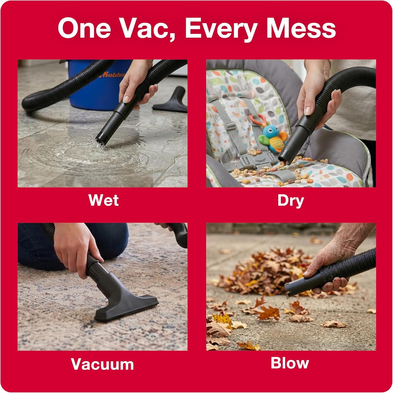 Koblenz Wet Dry Vacuum Cleaner, 3 Gallon 2.0 PHP, Twist-N-Lock Hose, Small Shop