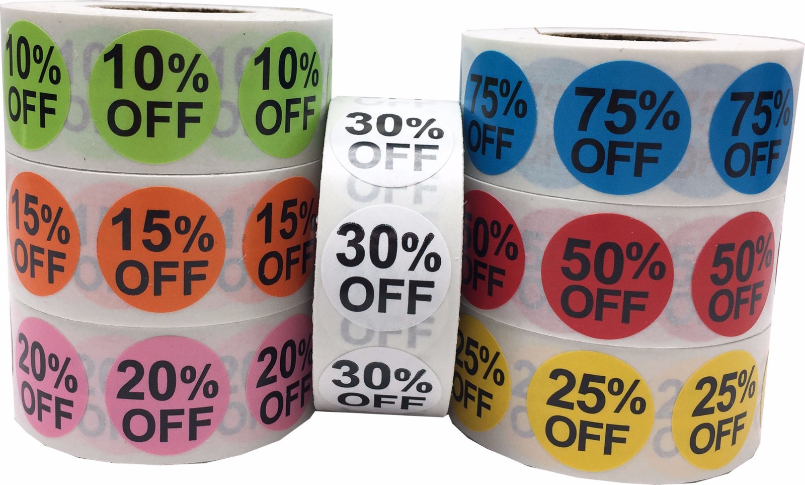 Percent Off Sale Stickers | 0.75″ Inch Round | 500 Pack | Pick a Percent Off