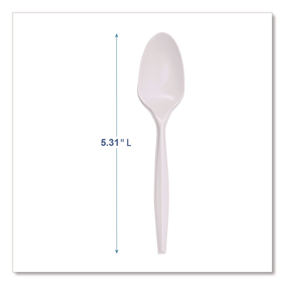 Boardwalk SPOONPPMW Polypropylene Plastic Spoon Cutlery – White (1000/CT) New