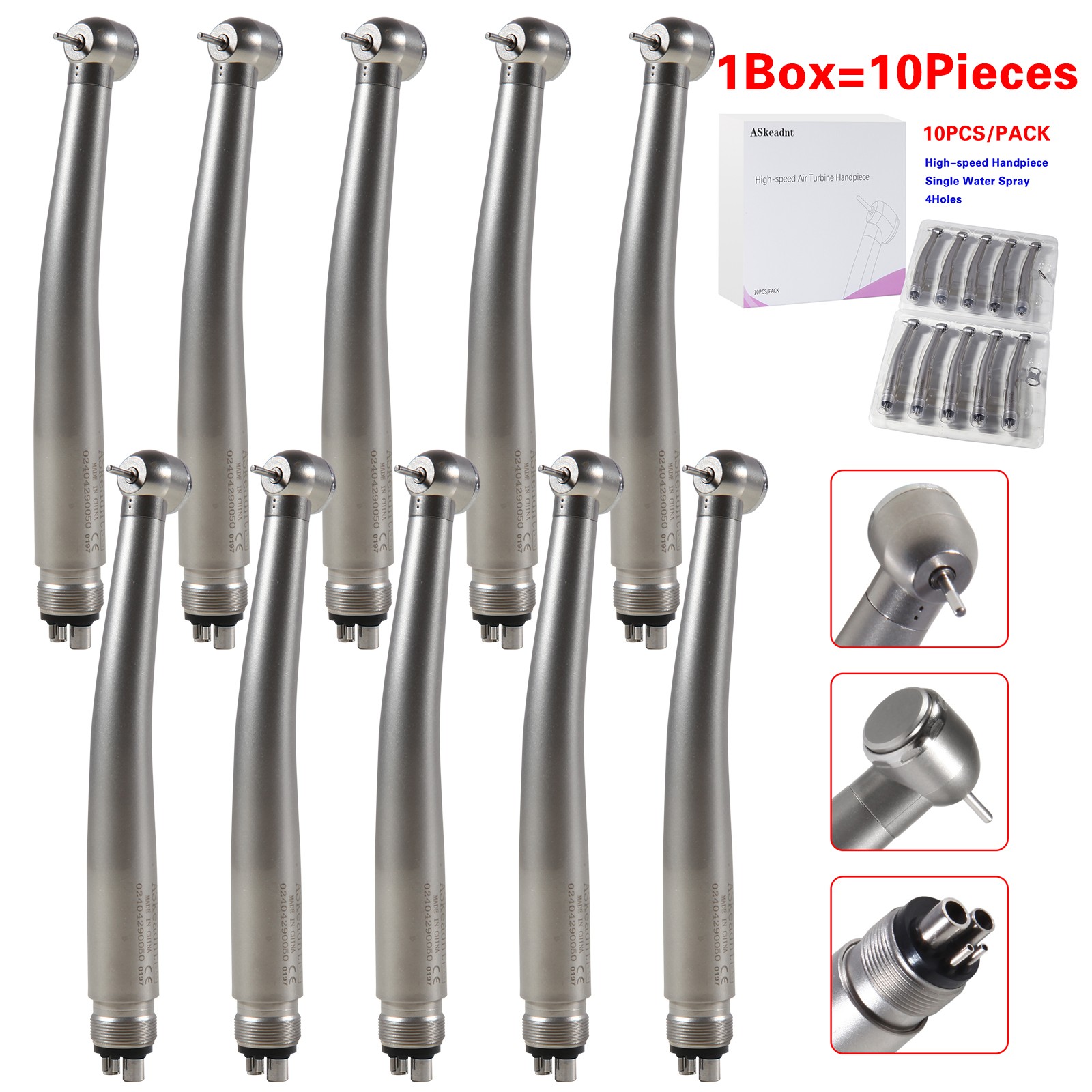 10* ADA4 Dental High Speed Handpiece Push Turbine 4 Holes Fit NSK Pana Max