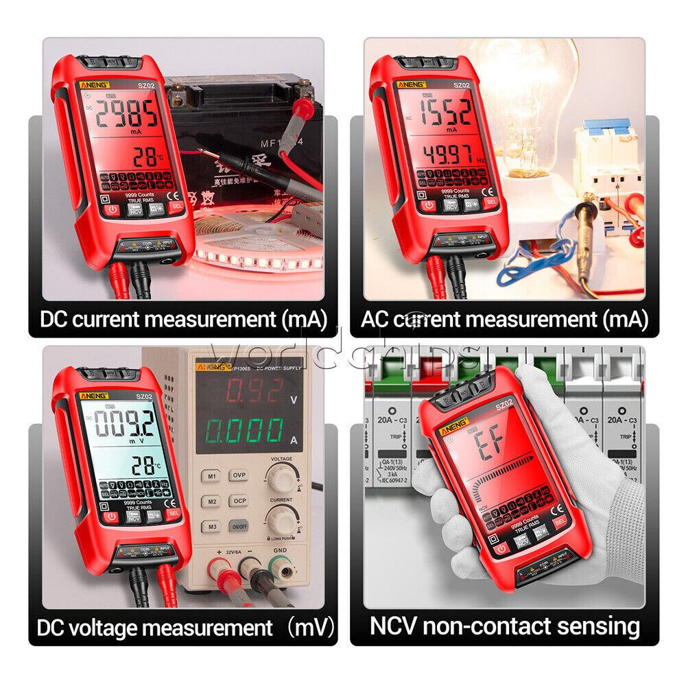 ANENG SZ01 SZ02 Backlight Digital Handheld Multimeter AC/DC Voltage Current NCV