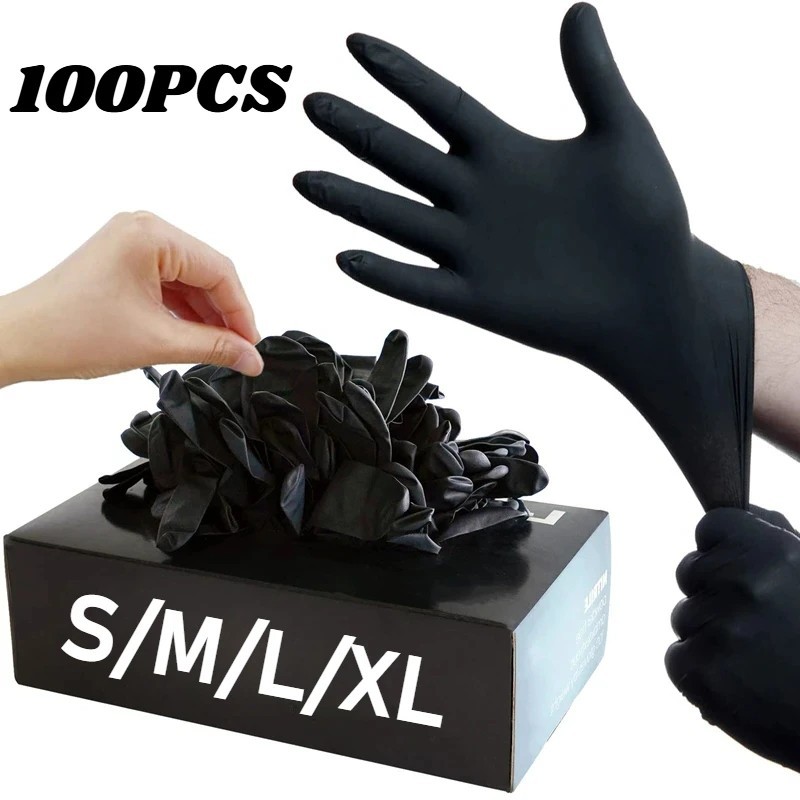 Black Nitrile Disposable Gloves , Latex & Powder Free.