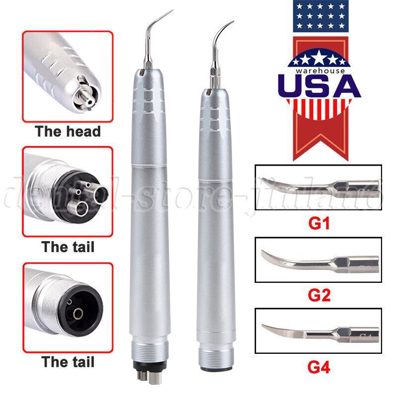 Kavo Style Dental Air Scaler Handpiece Sonic Scaler Cleaner 2/4Holes w/3pcs Tips