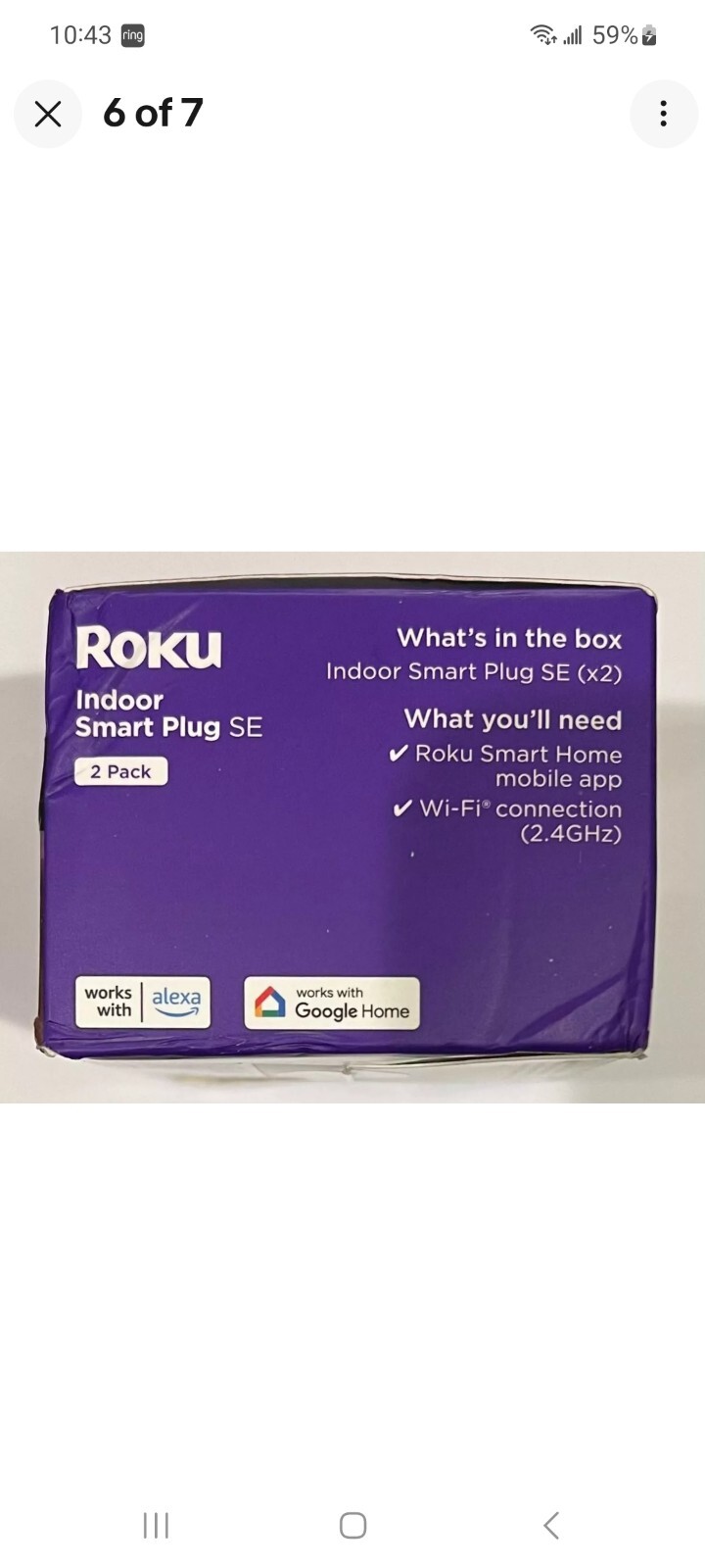 ROKU Model PS1000X Indoor Smart Plug SE 2 Pack