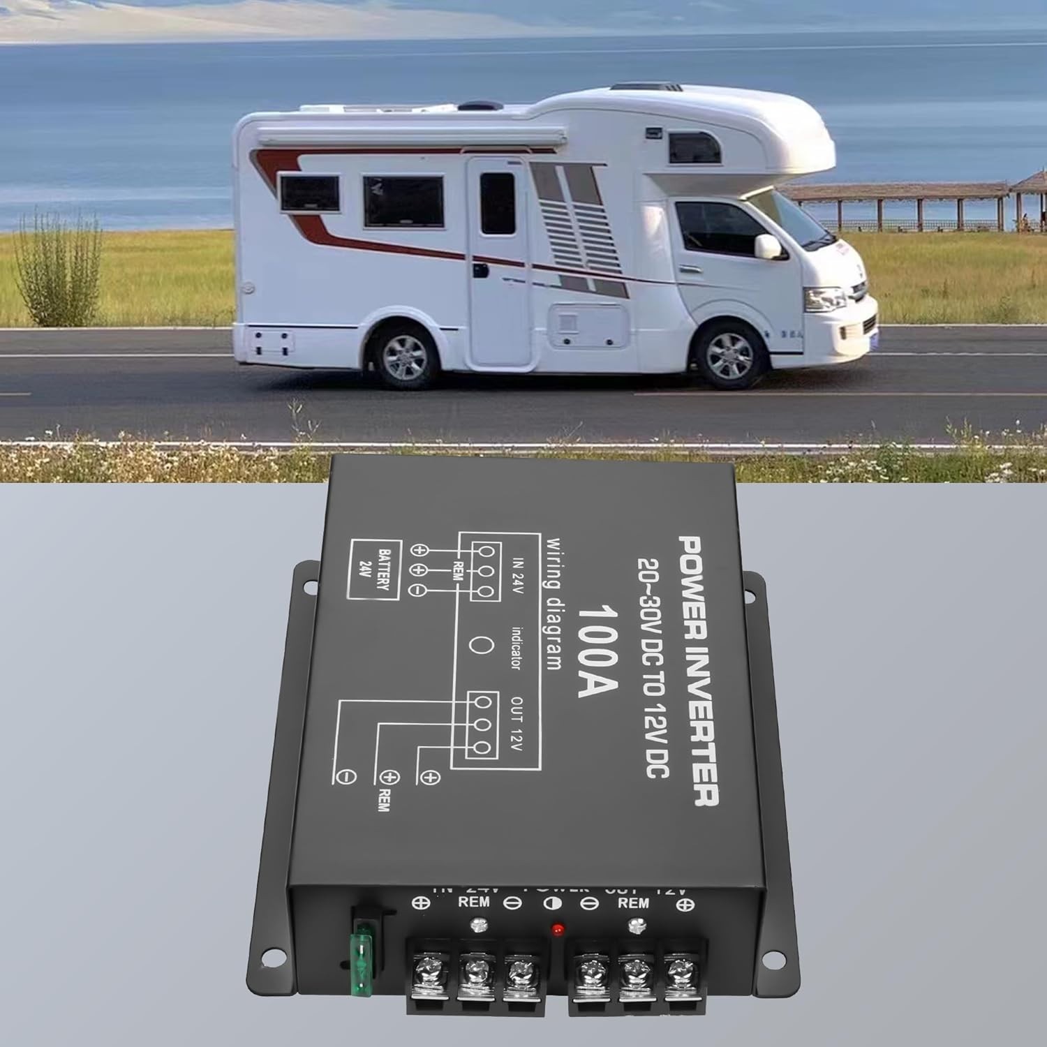 24V to 12V DC Step-Down Converter 100A 1200W for Car Truck Vehicle