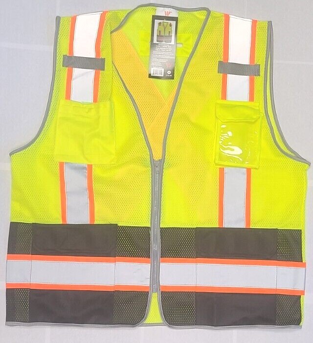 Black Bottom High Visibility Reflective Class II Ansi Safety Vest Free Shipping