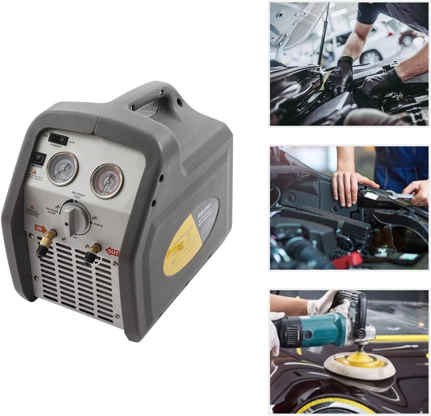 110-120V AC 60Hz 3/4 HP Single Cylinder Portable Refrigerant Recovery Machine