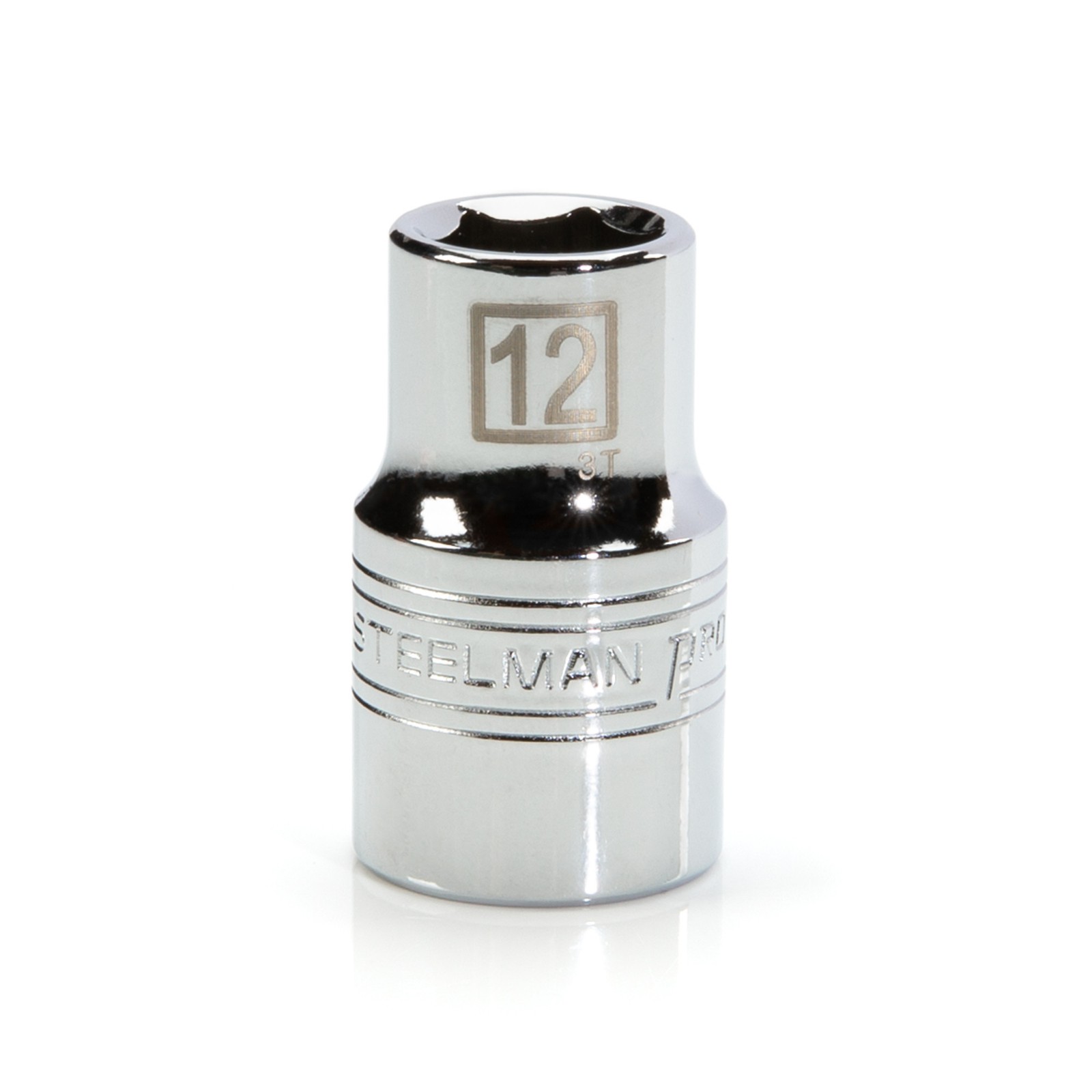 STEELMAN PRO 1/2-Inch Drive x 12mm Shallow 6-Point Metric Socket, 78309
