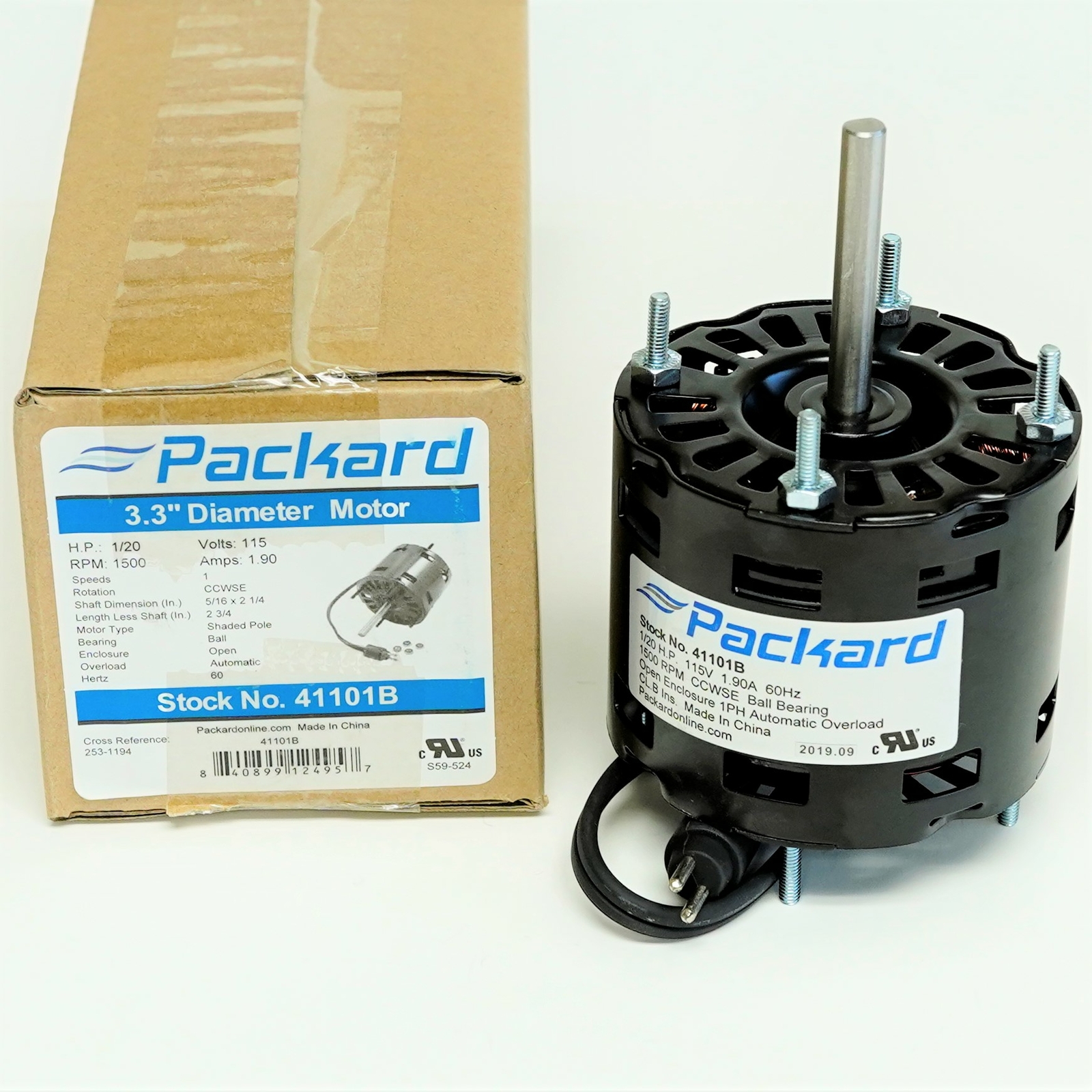 41101 Refrigeration Motor 115 Volts for Larkin 253-1194 Fasco D1101 7163-2113