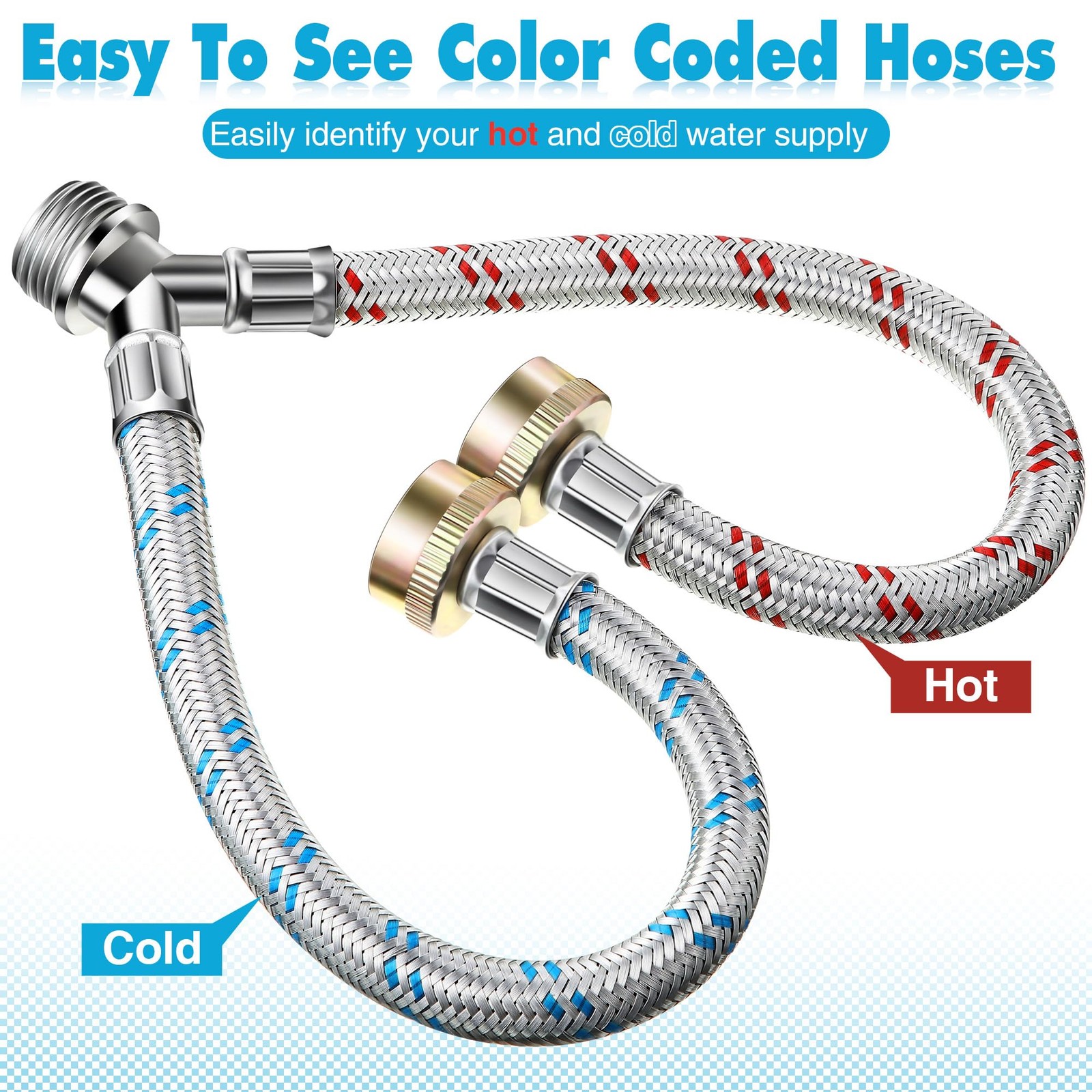 Dreyoo Hose Y Connector, 1 Ft Washing Machine Y as the picture shown