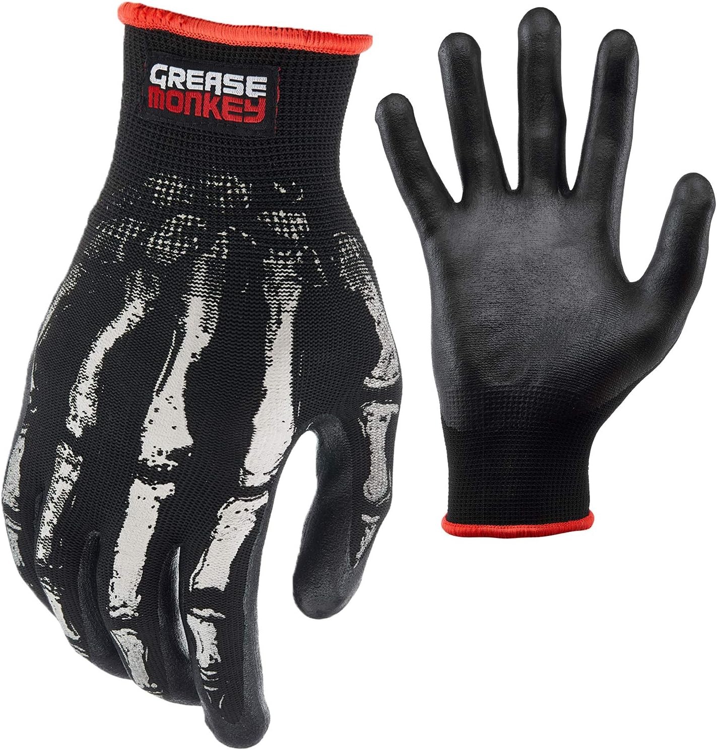 Grease Monkey Bone Series Foam Nitrile Mechanic Medium (Pack of 1), Bones