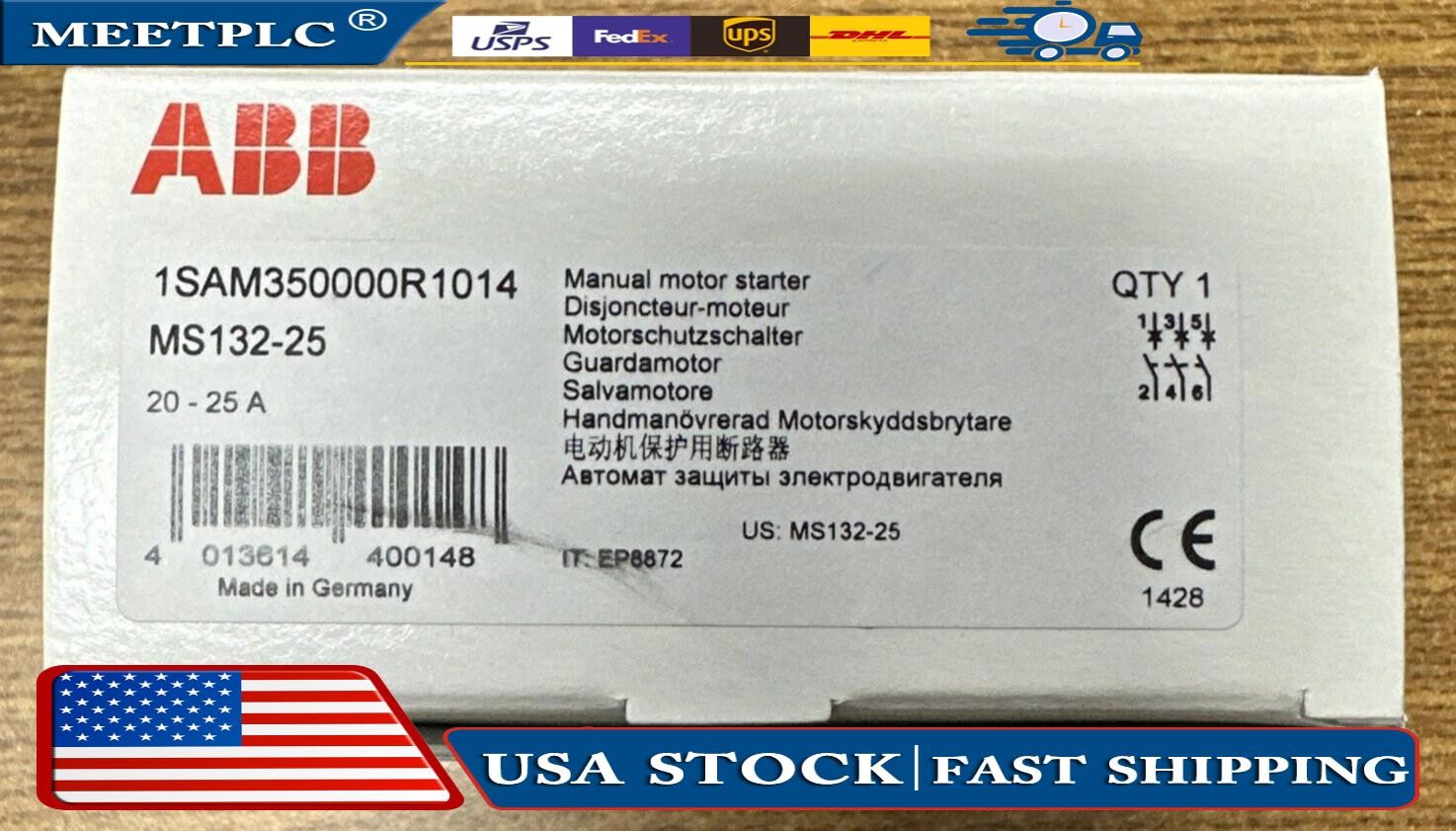 ABB MS132-25 1SAM350000R1014 MANUAL MOTOR STARTER 20-25A **NEW IN BOX**