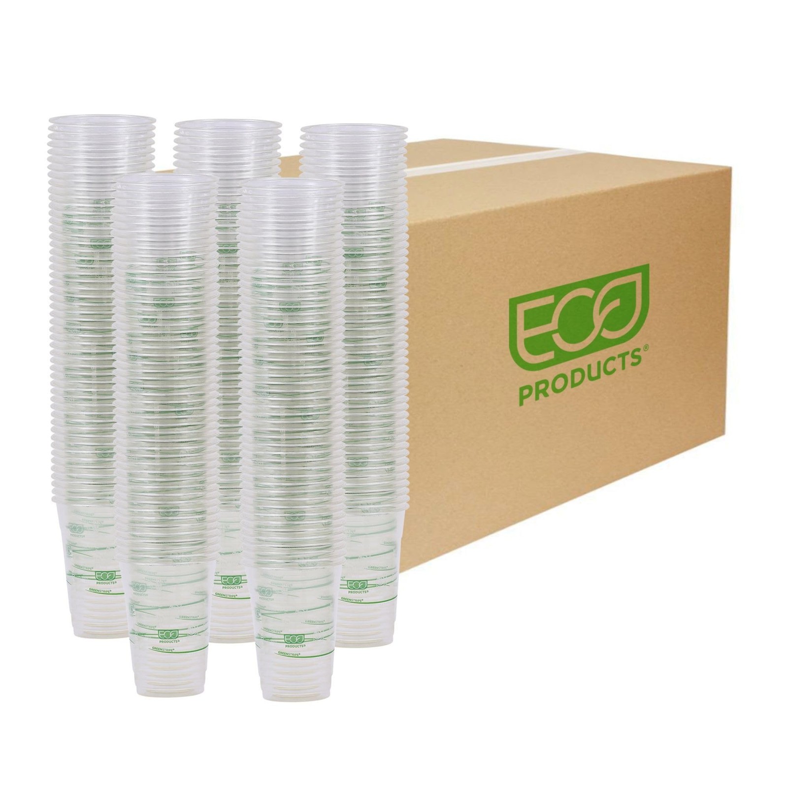 GreenStripe 16 oz Clear Cold Cups, Plant-Based PLA Disposable Cups for Iced C…