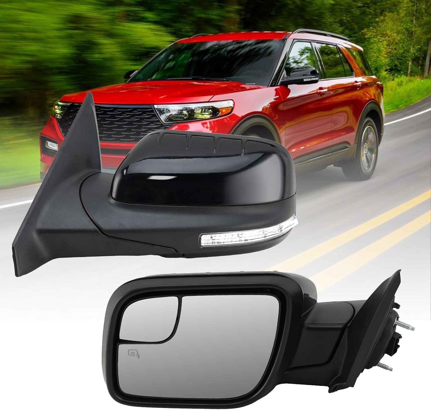 Left Driver Side Mirror Fits 2011 2012 2013 2014 2015 Ford Explorer with Blind S