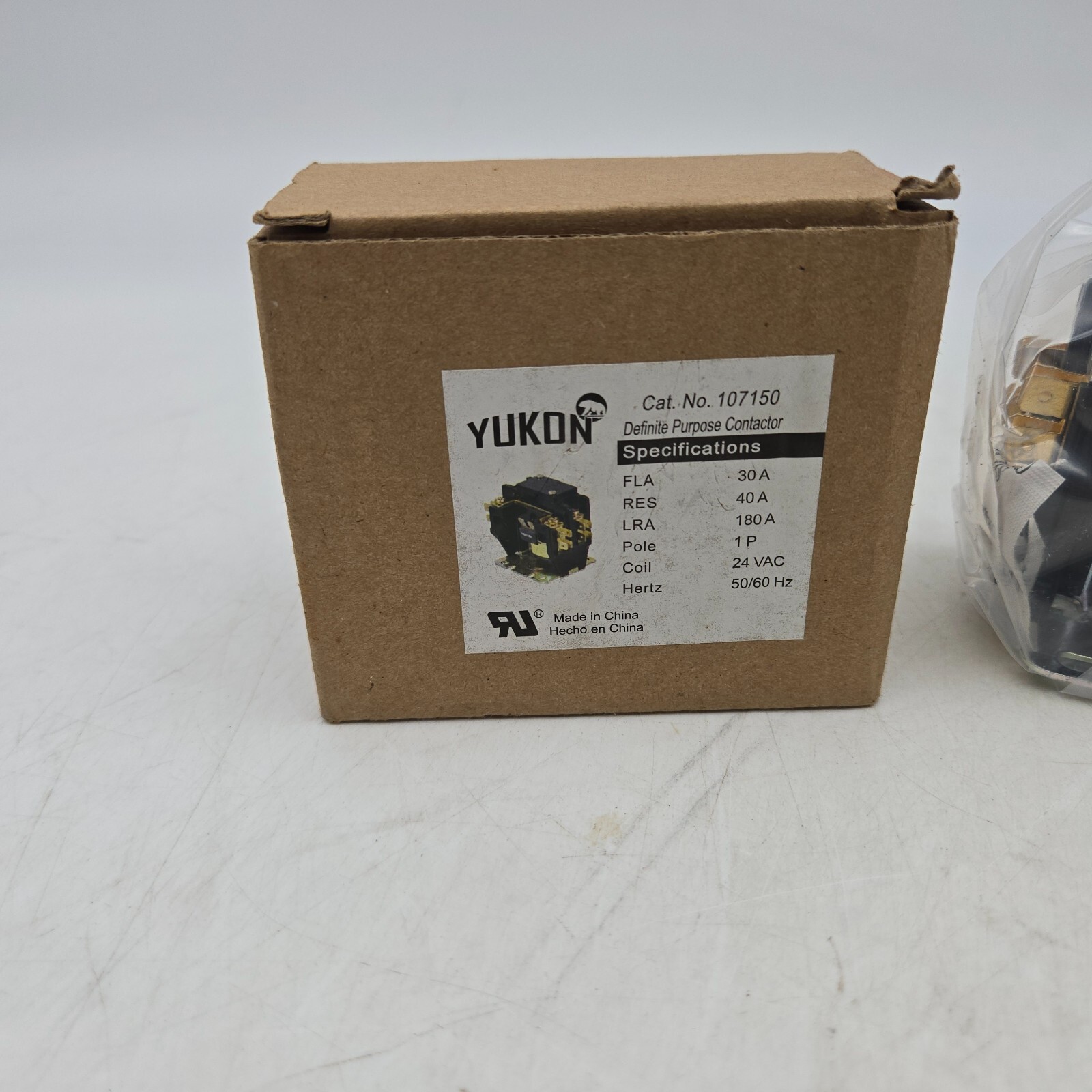 Yukon Definite Purpose Contactor No. 107150 40A 1 Pole 24 VAC
