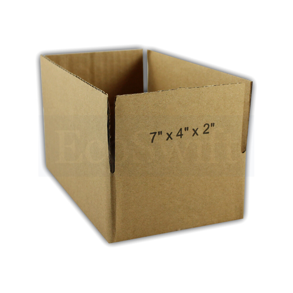 1-Box 7x4x2 EcoSwift Cardboard Packing Moving Shipping Box Corrugated Carton