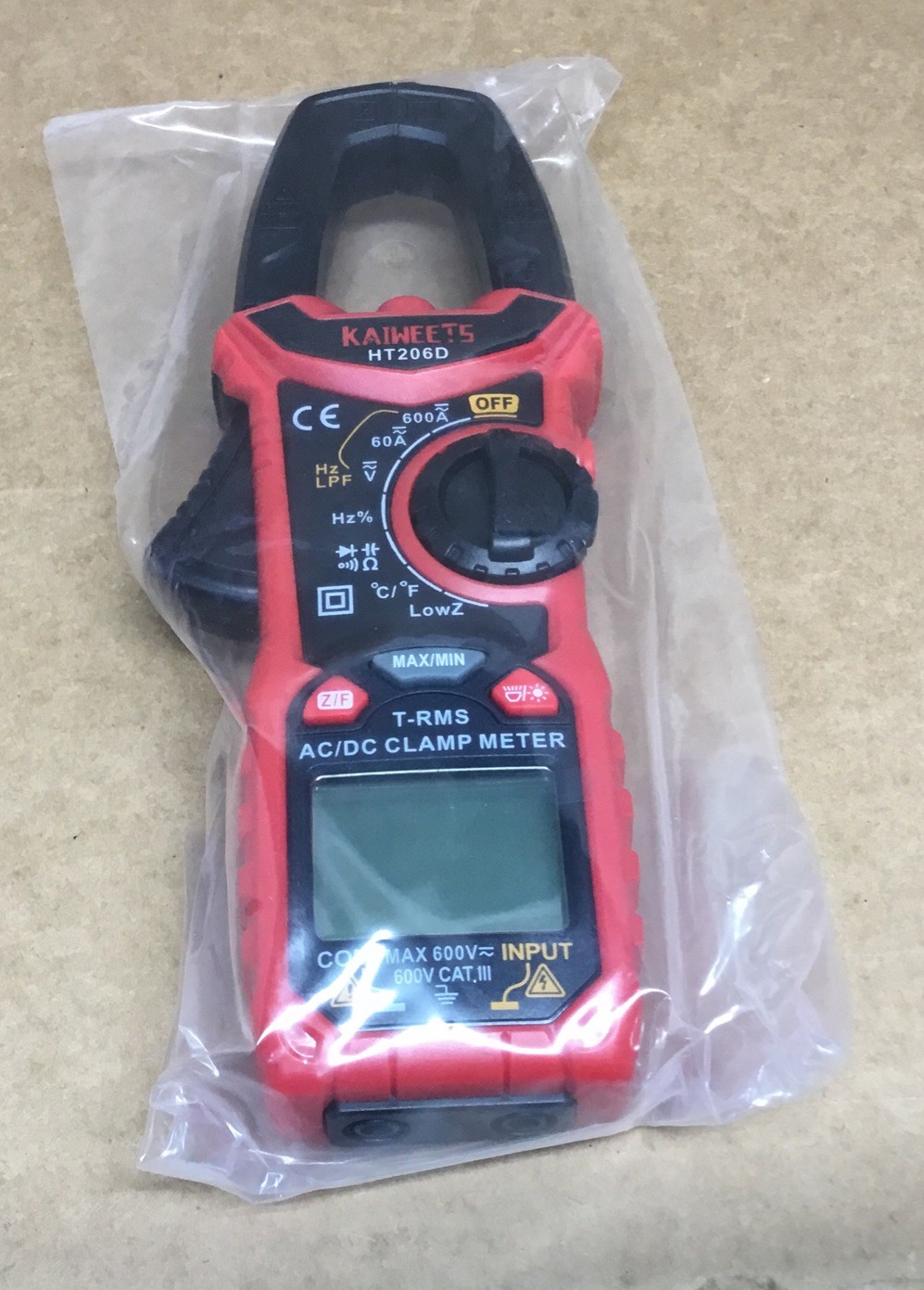 KAIWEETS HT206D Digital Clamp Meter Multi-Functional 6000 Count NCV Probe