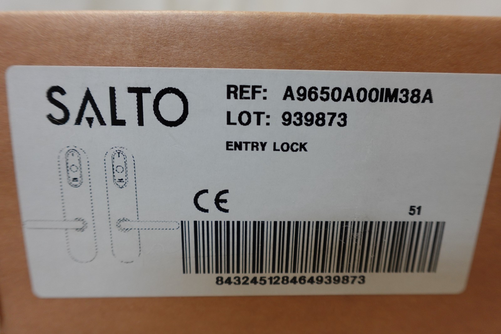 Salto Systems Access Control RFID Keyless Entry Door Handle Set – A9650A00IM38A