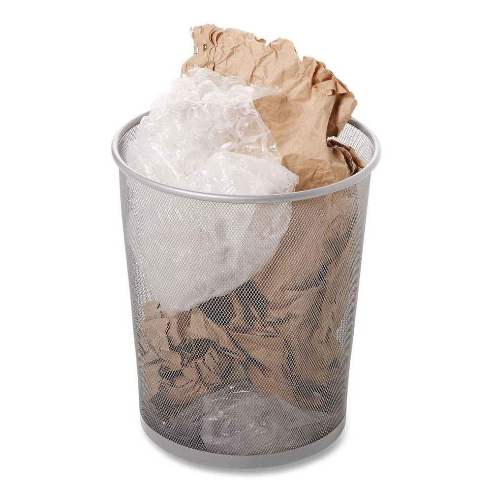 Rubbermaid Commercial RCPWMB20SLV 5 Gallon Steel Mesh Wastebasket – Silver New