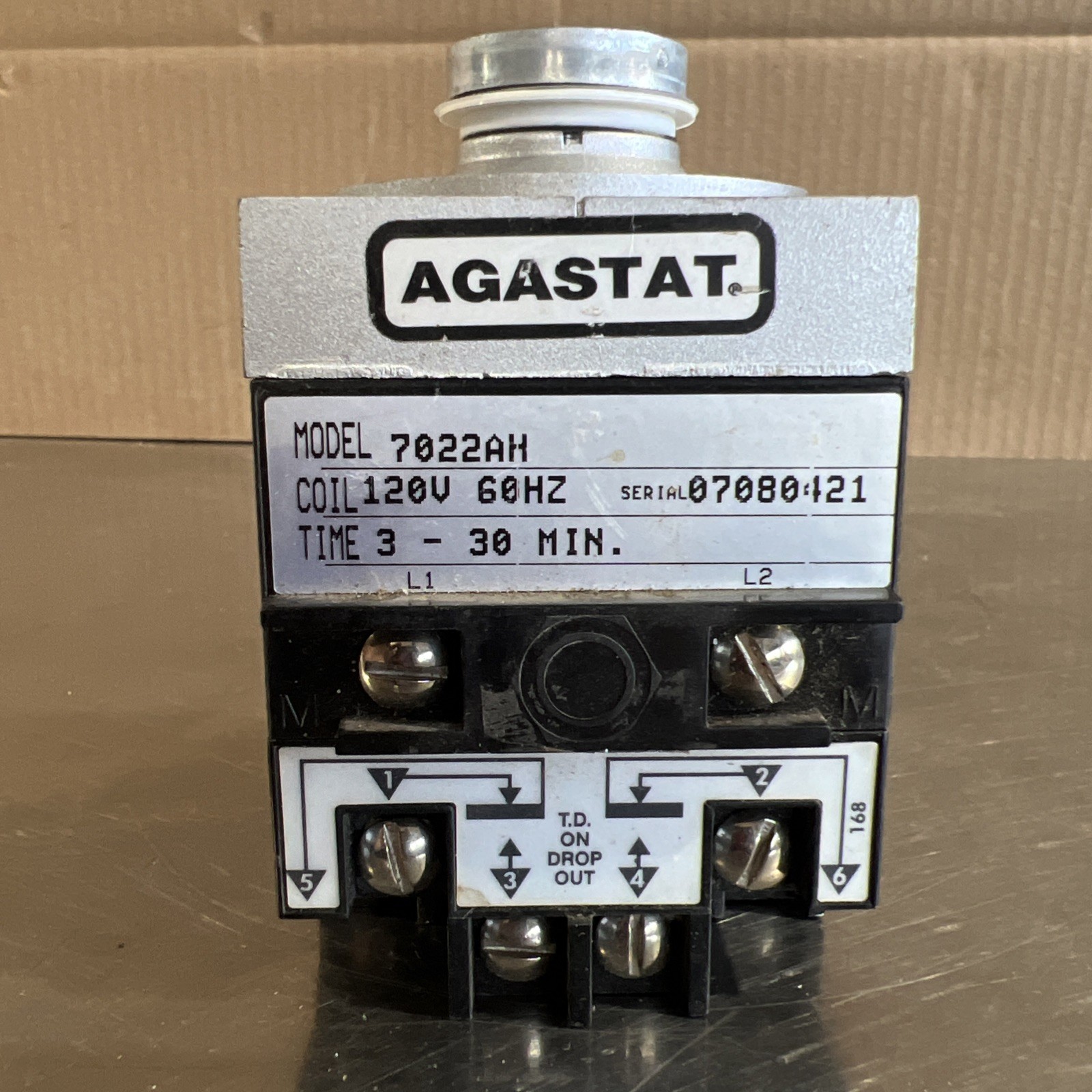 Agastat, 7022AH, Timing Timer Time Relay Delay 3-30mins Nos Surplus Missing Dial
