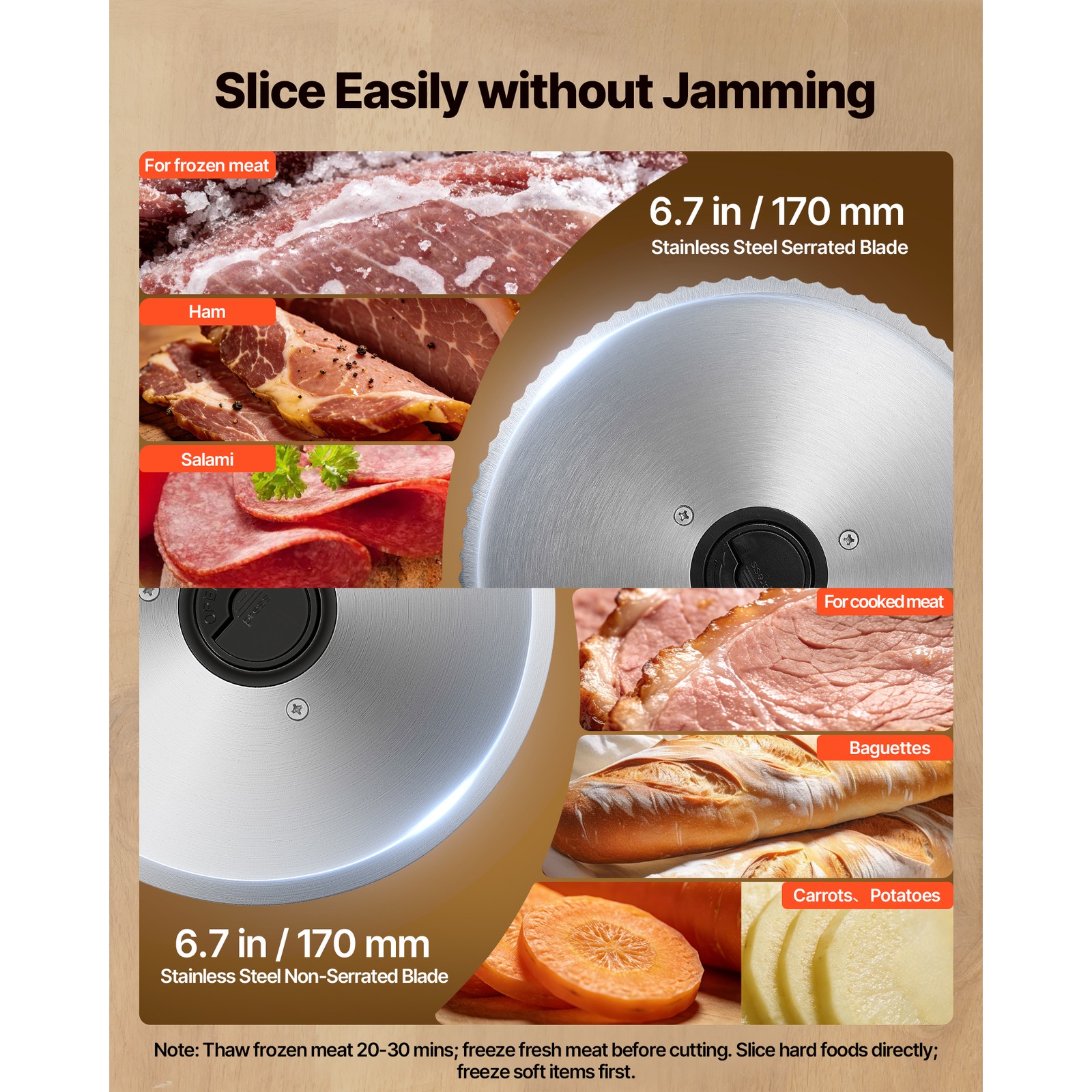 Uimoso Electric Meat Slicer Machine 150W with 6.7-Inch Blade for Home Use