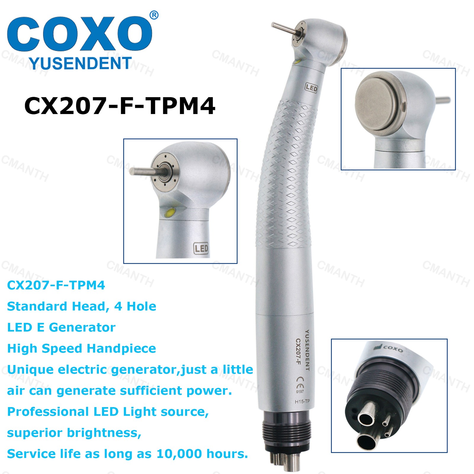US COXO Dental Handpiece LED High Speed Turbine Rotor E Generator Fit NSK KAVO