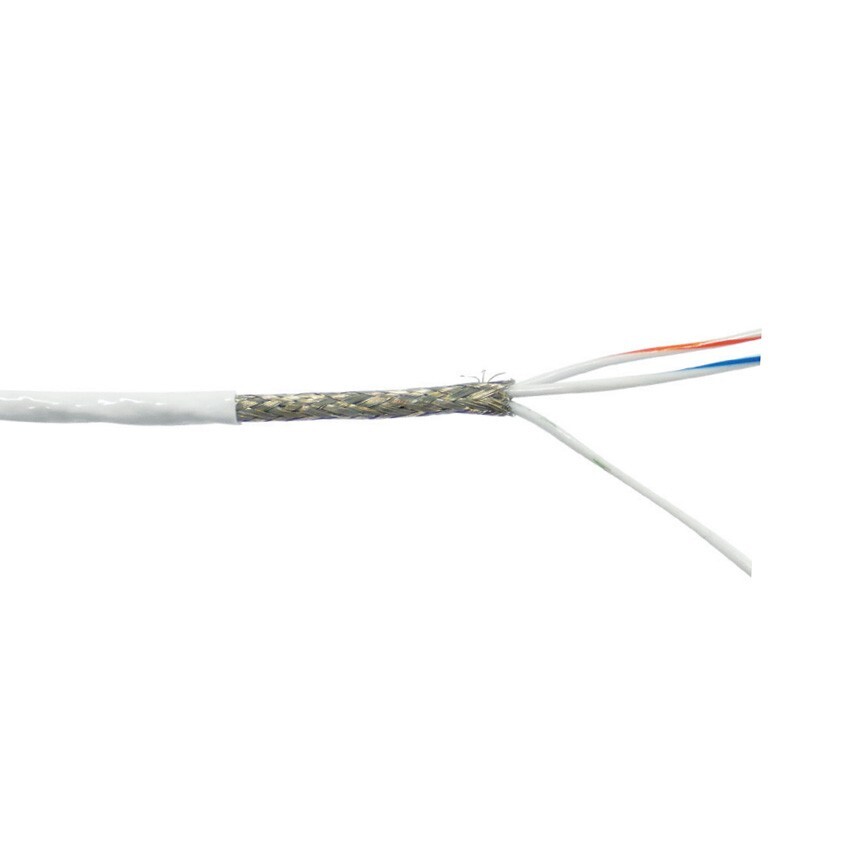 M27500-24TG3T14 24 AWG 3 Conductor Shielded 150°C Mil-Spec Wire White 600V