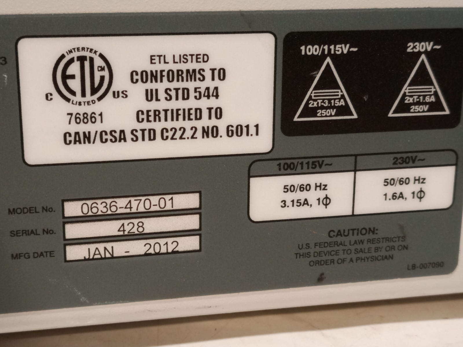 Lumenis VersaCut Morcellator Control Box Device, 0636-470-01, Made in Israel