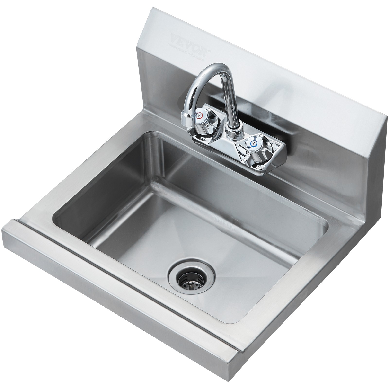 Uimoso 17″x12.8″ Commercial Hand Wash Sink Wall Mount Basin Stainless Steel