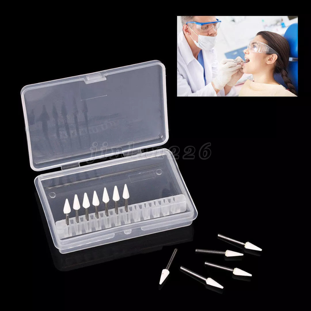 12Pcs/Box Dental White Polishing Stones Cone Shape FG Burs Arkansas Stone CN1