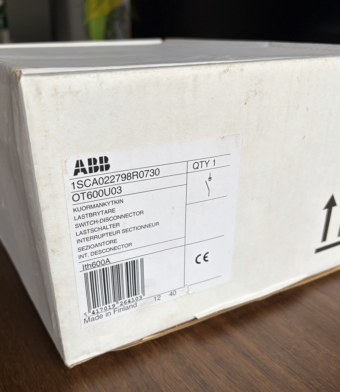 ABB OT600U03 Brand New Switch Disconnector Fast Delivery By UPS/DHL