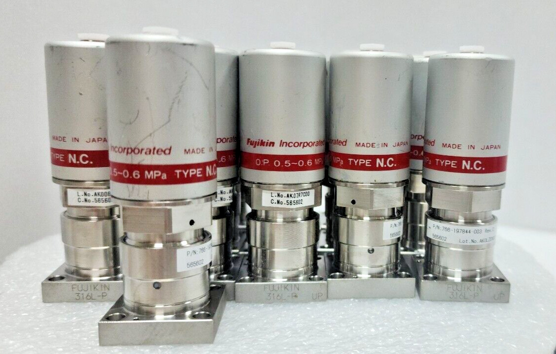 Lot of 16 Lam 766-197844-003 Rev C, Fujikin 565602 O.P 0.5~0.6 MPa Type NC,97068