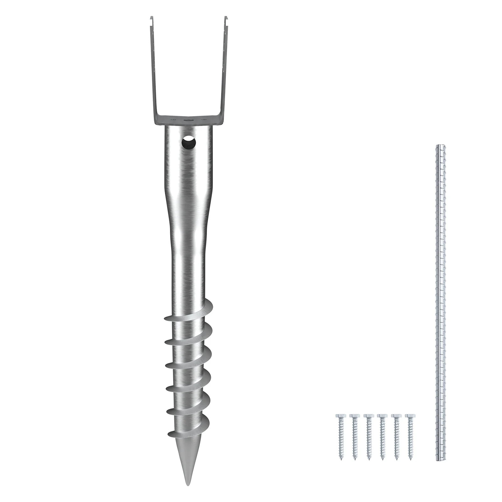 1 Pack 3.94 x 2.76 x 27.56 in No Dig Ground Anchor DIY Screw in Post Stake