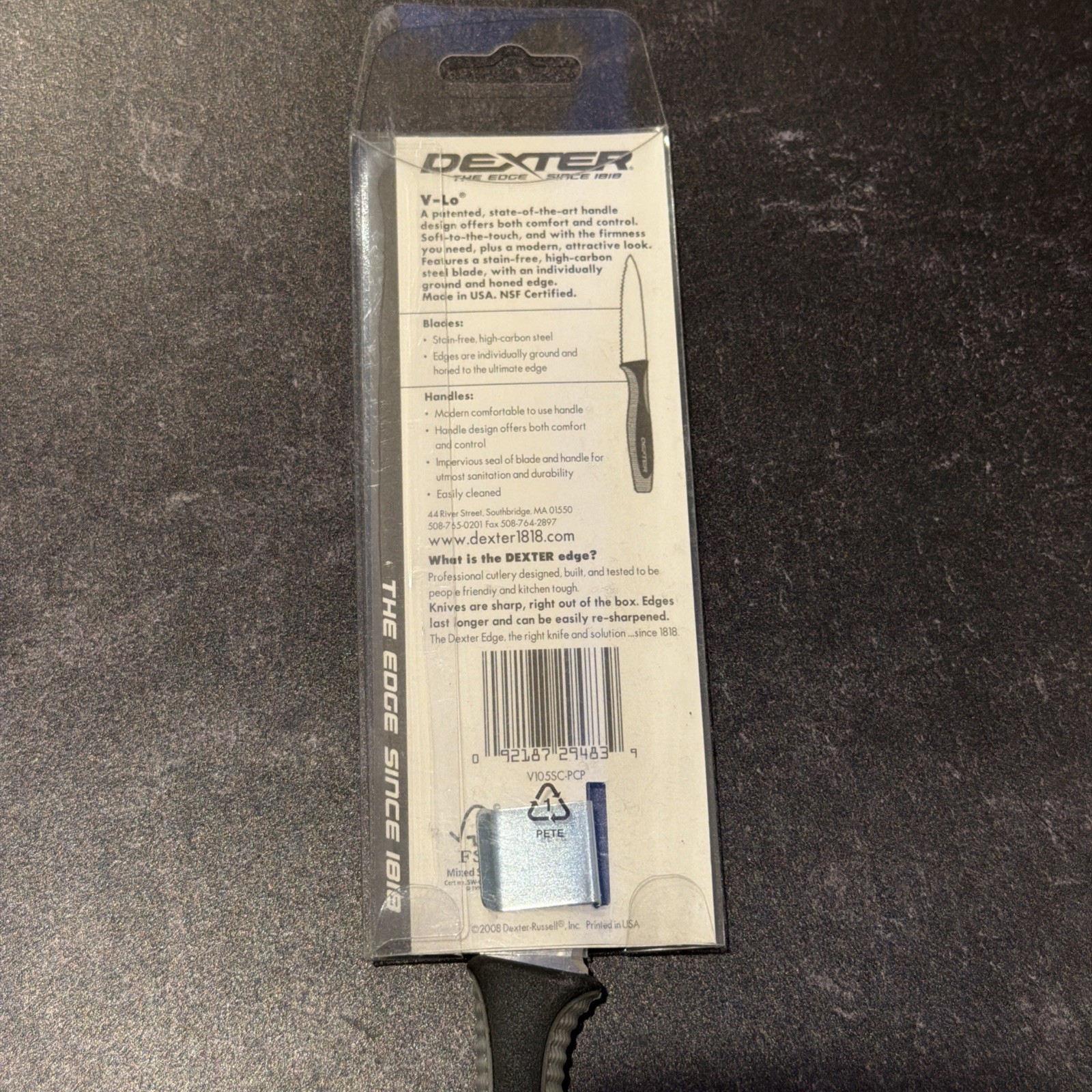 Dexter-Russel V-Lo 3 1/2″ Paring Knife ~ Black/Gray ~ Scalloped Parer ~ NEW!