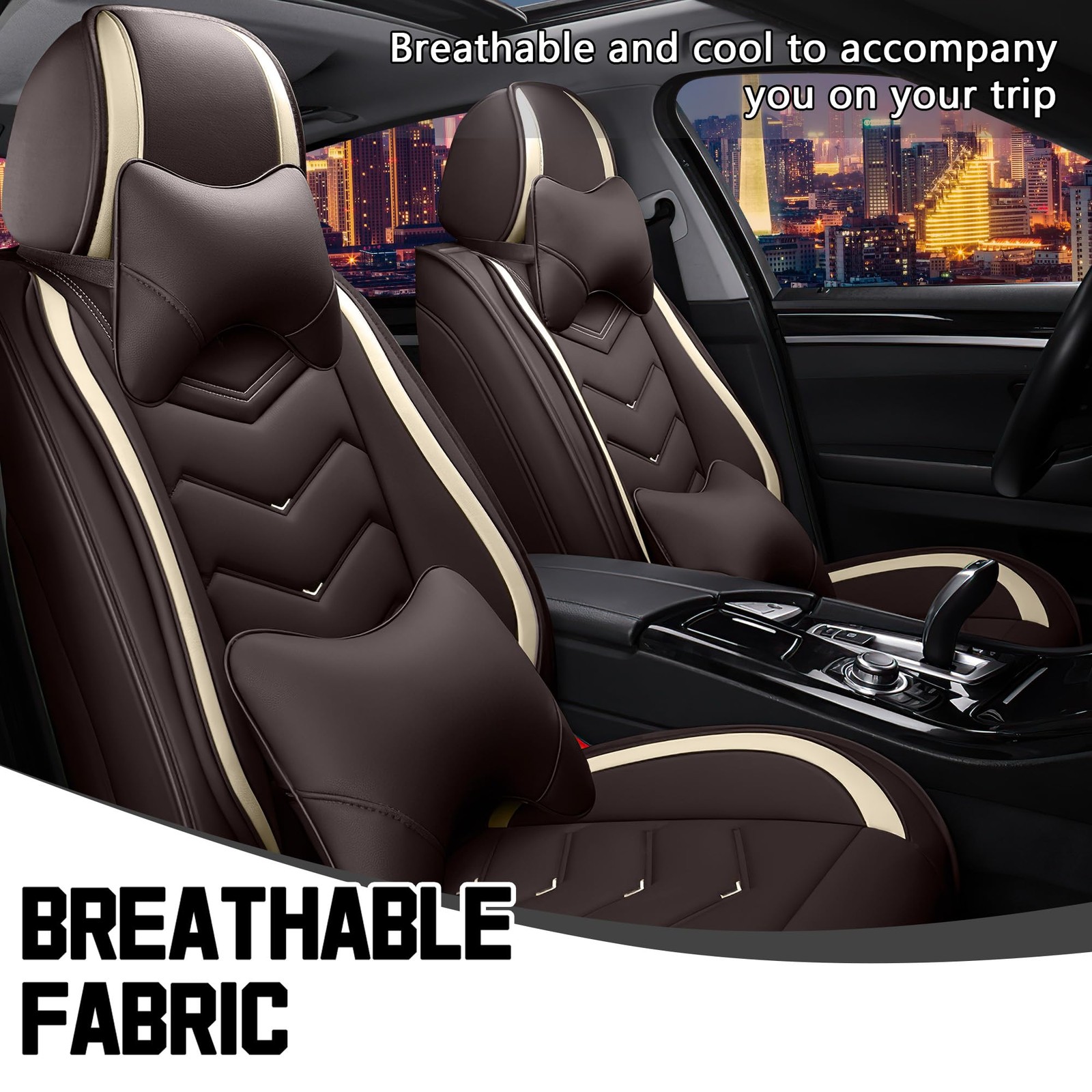 Nissan Leaf 2011-2026 Seat Covers Nappa Leather Coffee 2-Seat Set