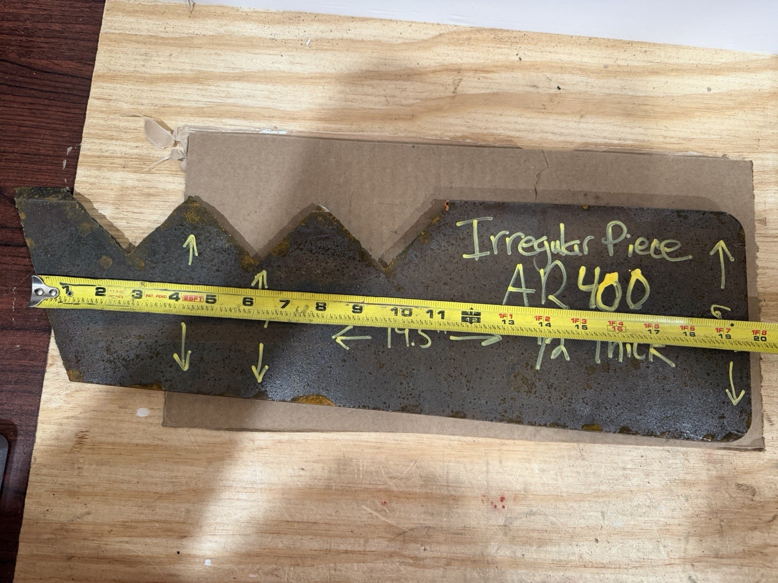 Irregular Piece of Abrasive Resistant Steel Plate – AR400 – 1/2” Thickness