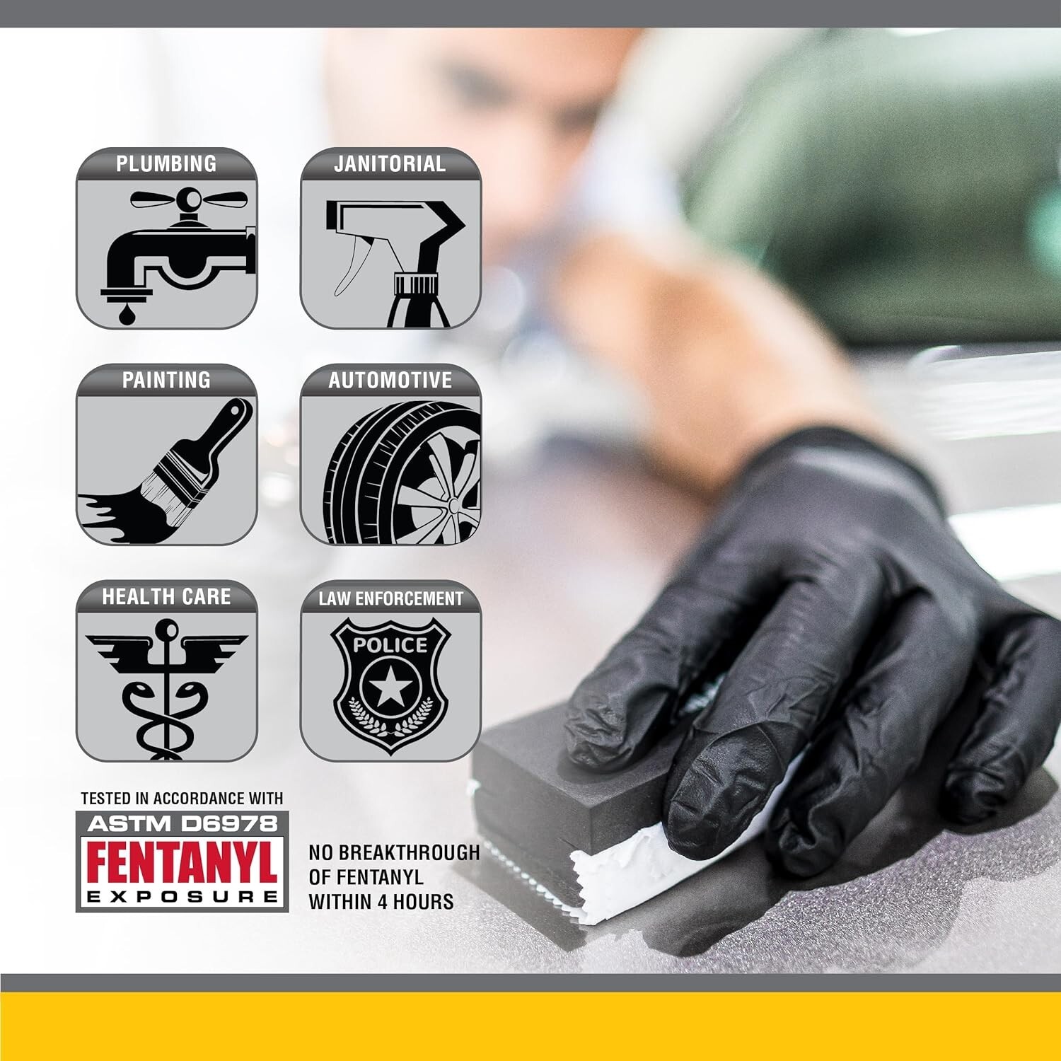SAS Raven Powder-Free Black Nitrile Gloves CASE (10 BOXES)