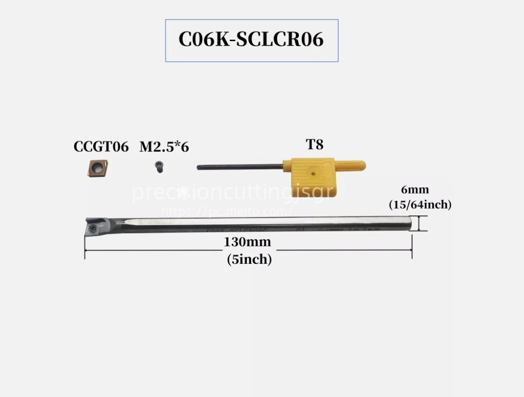 SOLID CARBIDE C06K-SCLCR06 INDEXABLE LATHE BORING BAR 6 MM SHANK + CCGT060204L-F