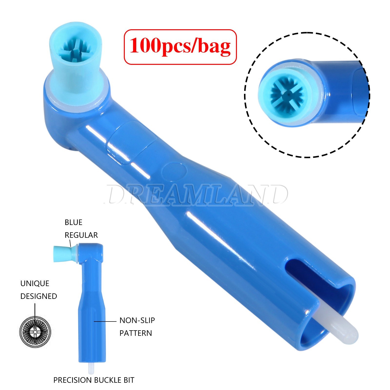 100 pcs / bag Disposable Dental Prophy right Angle firmCup Latex Free blue USA