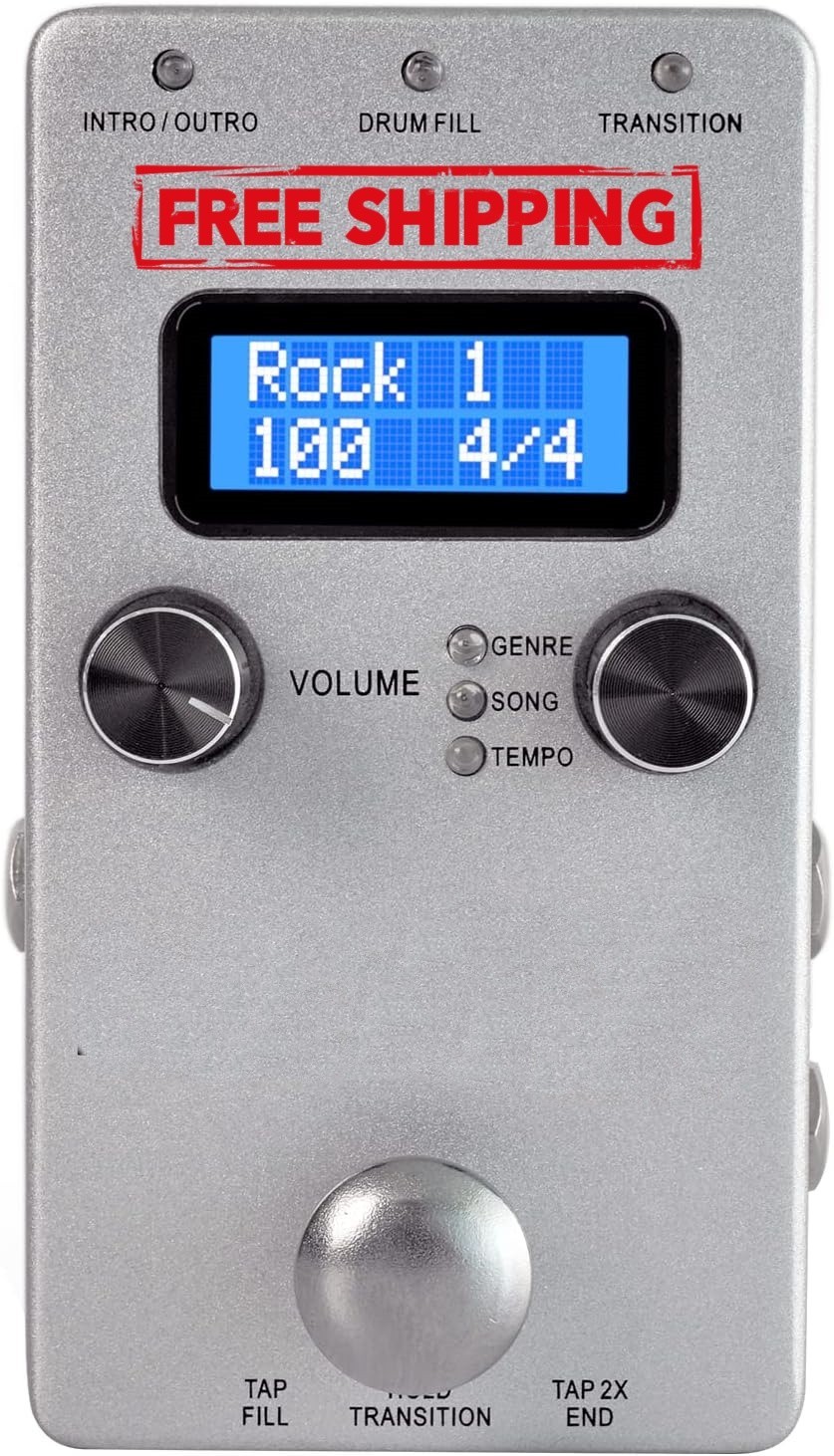 Pedal de efectos de guitarra con caja de ritmos manos libres, ligero y compacto