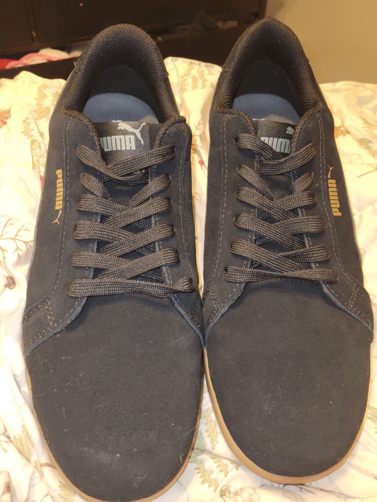 PUMA Men’s Iconic Suede Low Composite Safety Toe Work Shoes Black, Size 13
