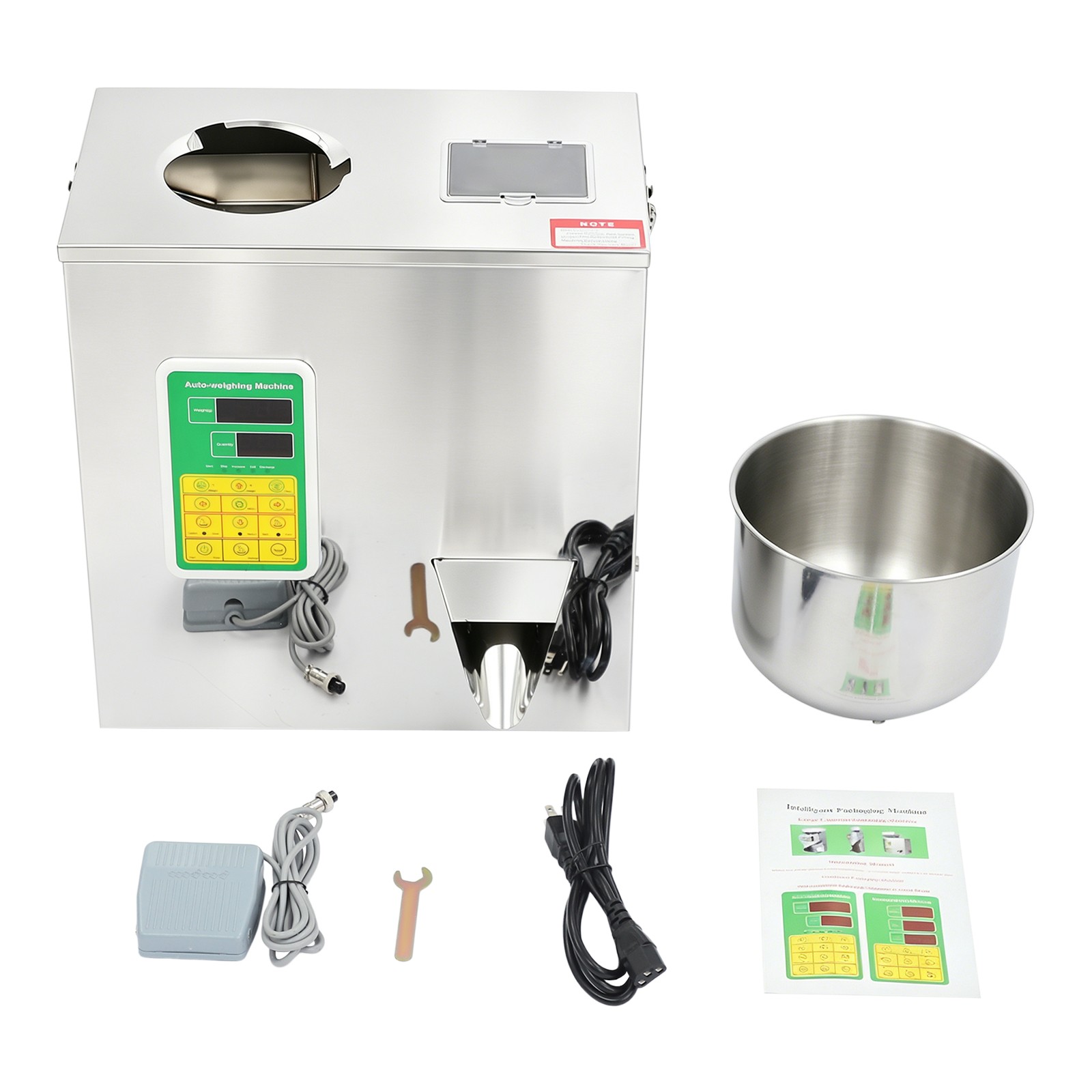 100W Stainless Steel Automatic Particle Filling Machine, 0.002-0.44lbs Weighing