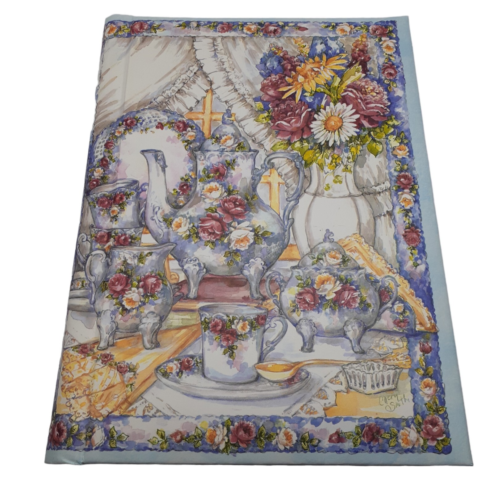 Blank Book Journal Rhapsody LTD English Tea Spiral Spring Floral 8.5″x6″ Gift
