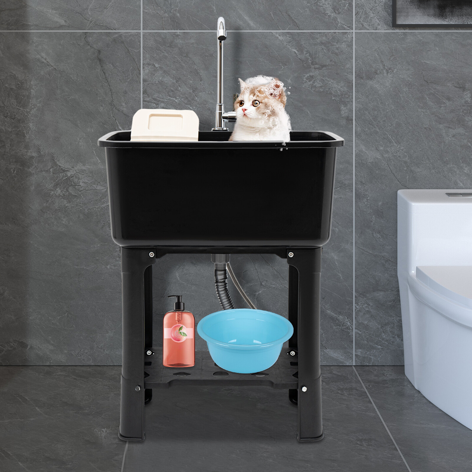 Utility Sink Laundry Tub with Faucet +Basement for Laundry Room Garage / Shop