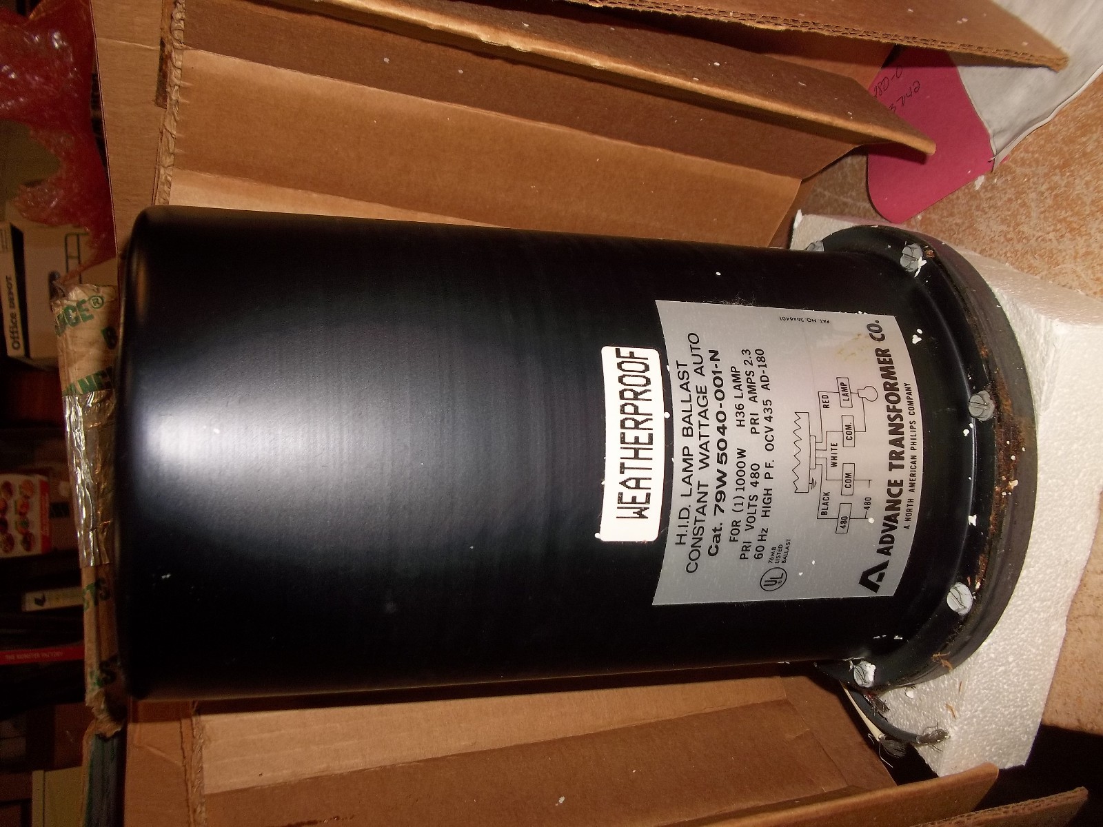 ADVANCE OUTDOOR WEATHERPROOF BALLAST 79W5040-001-N 1000W 480V H36 (WW4)