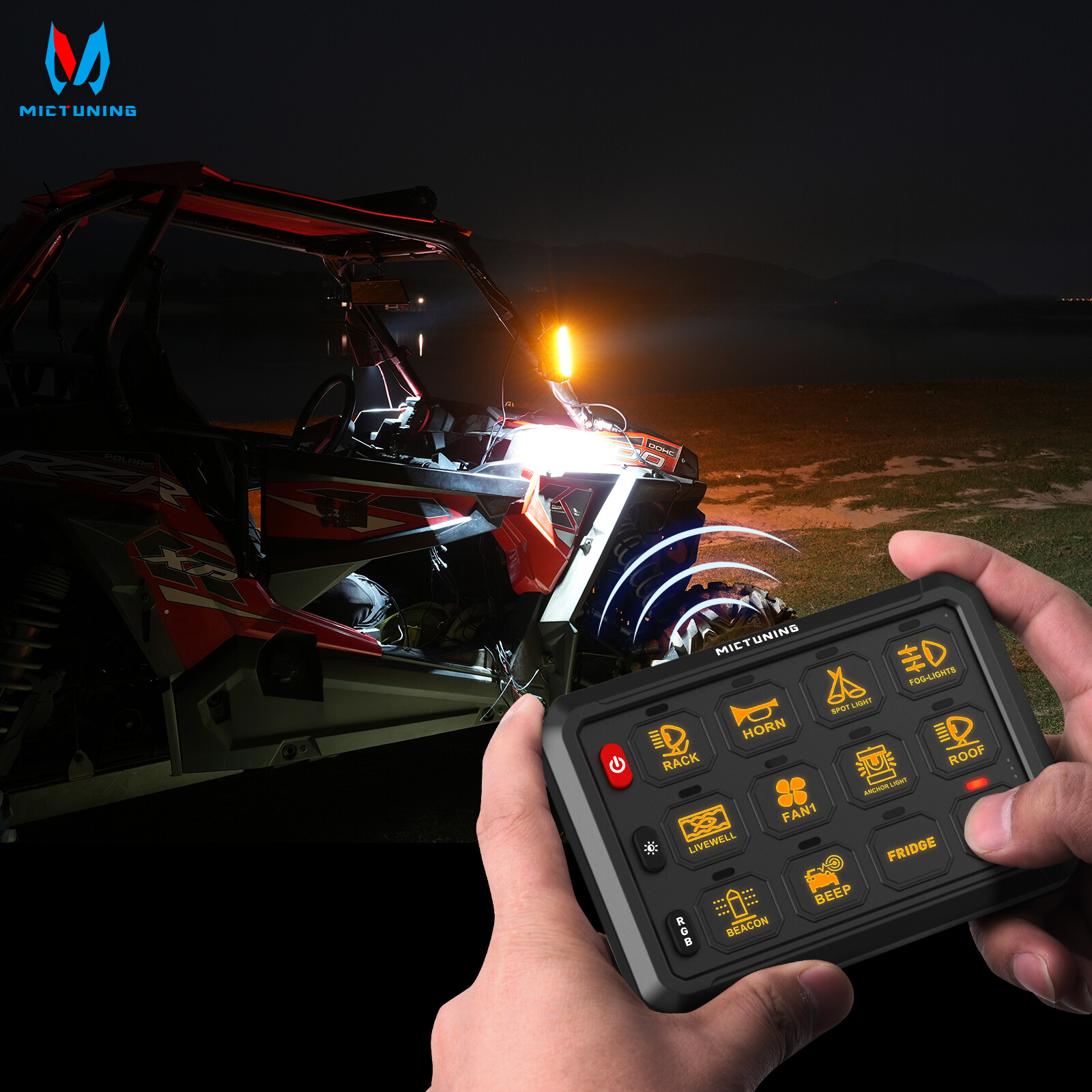 MICTUNING Wireless On/Off Switch Panel Toggle Circuit Relay Control System Box