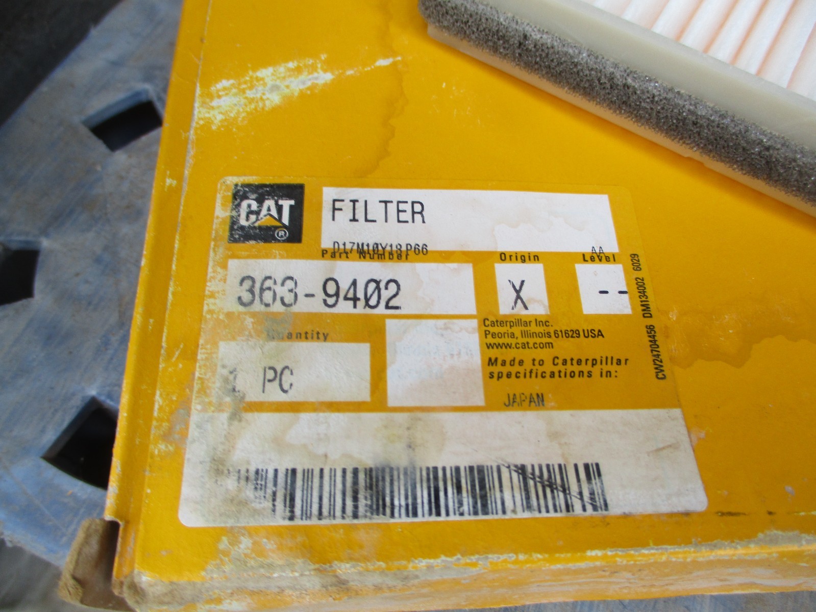 CATERPILLAR CABIN AIR FILTER 363-9402