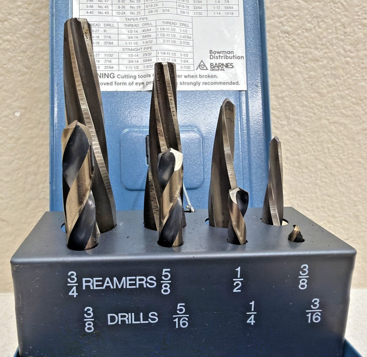 Aligning Reamer and Drill Kit, 8 Pieces, High Speed Steel, Gold Bowmalloy 20990