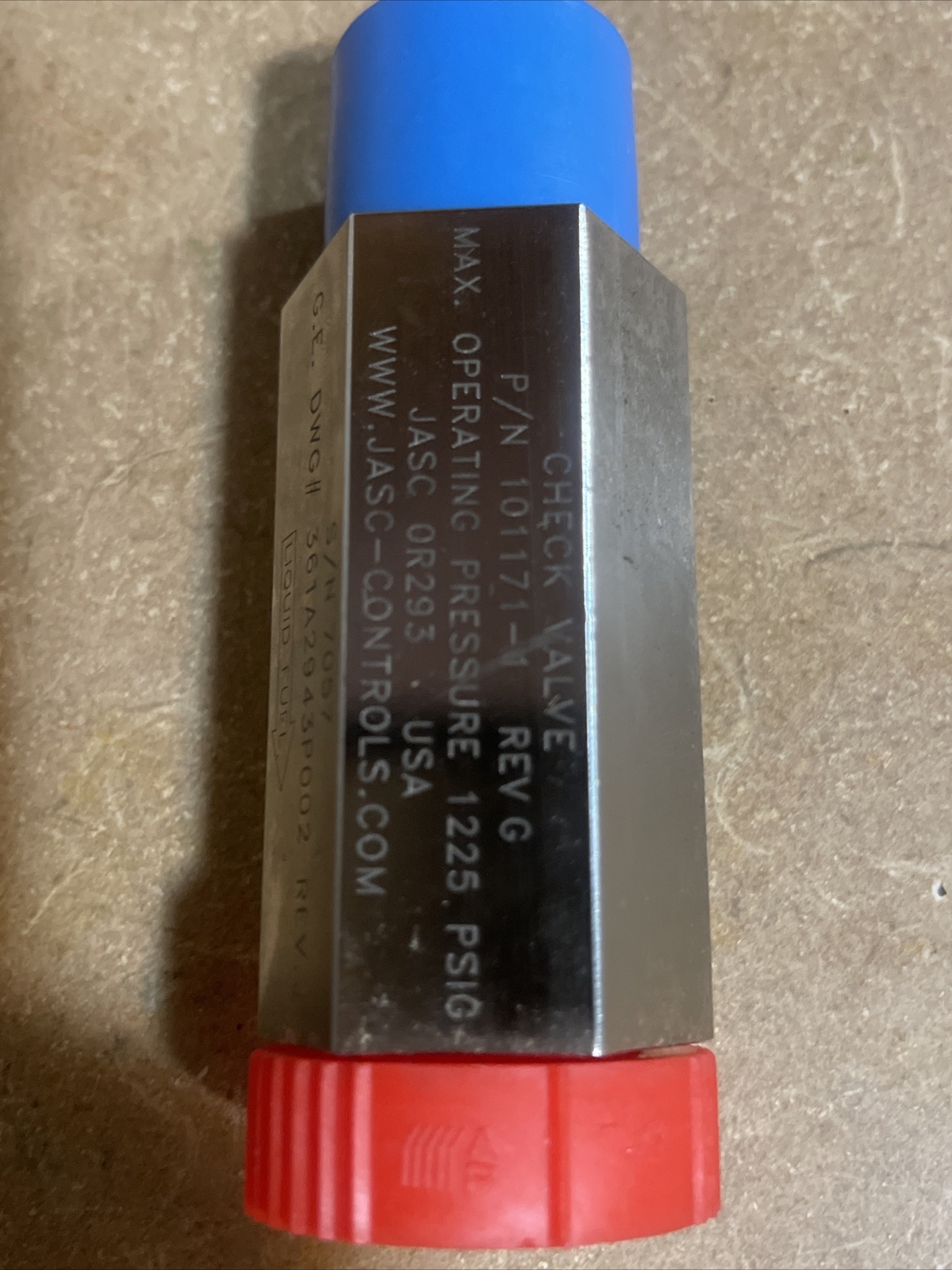 JASC CHECK VALVE (P/N: 101171-1